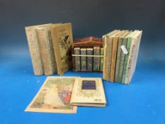 Beatrix Potter early French editions & miniature childrens leather bookcase with other childrens