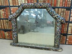 An over mantel mosaic mirror (107cm tall x 130cm wide)