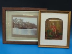 An 1897 photograph of Royal Naval Field Battery together with a framed picture of an army officer