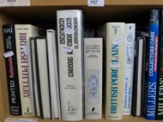 Various reference books including Jackson's Silver Hallmarks, British Pottery, Atlas of the