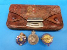 Three lapel badges to include a Gloster Aircraft Company example and a silver Royal Army Reserves