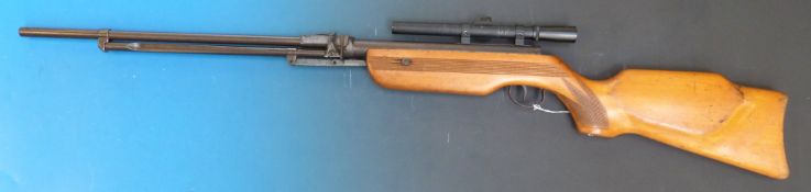 A Relum Tornado .22 under lever air rifle, serial number 68763 (with Bisley 4 x 15 scope)