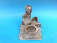 A Black Forest desk stand with bear figure