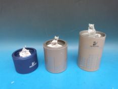 Three Swarovski crystal cats,