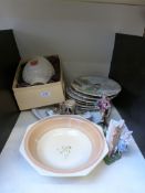 A collection of ceramics including Japanese wall plates, a Dublin Millennium Donegal china case,