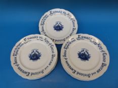 Eleven Edward VII commemorative plates by Kepple Bristol