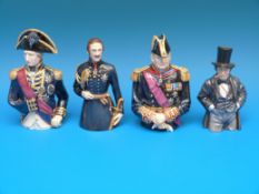 Four Bronte Porcelain four candle snuffers of notable people, Sir Winston Churchill 91/250,