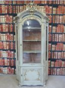 A 19thC French gilt and painted vitrine,