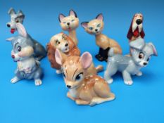 Eight Wade 'blow up' Disney figures