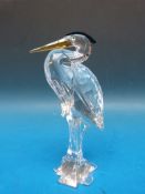 Swarovski crystal multi coloured heron.