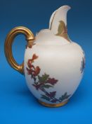 A Royal Worcester blush ivory flatback jug