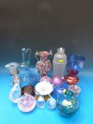 A selection of glass including Reyjac, Okra, Higgins, etc some iridescent,