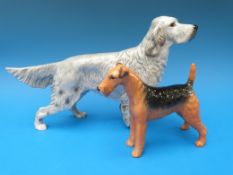 A Beswick Airedale Terrier, Cast Iron Monarch 962,