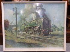 A collection of railway related prints including LNER Mallard,
