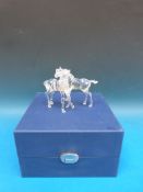 Swarovski crystal model of two horses in original box