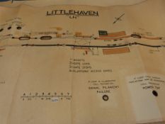 Three railway signal box diagrams with light slots etc for Littlehampton,