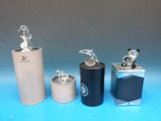 Two Swarovski and two Hadrian crystal animals, a seahorse, a squirrel,