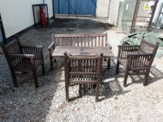 A teak garden furniture set c1930s