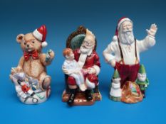 A set of three Bronte Porcelain Christmas candle snuffers 2007, 2008,