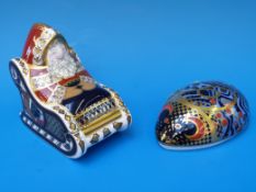 A boxed Royal Crown Derby paperweight in the form of Santa and his sleigh together with a boxed