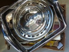 A quantity of motoring items of various vintages, including tyre stirrup pumps, foot pump by Desmo,