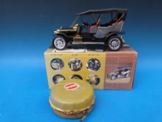 Two novelty radios, one as a car,