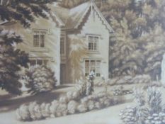 Three landscape watercolours, one of Bradbourne House Derbyshire by Chamney Archer,