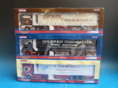 Three Corgi Hauliers of Renown 1:50 scale diecast model lorries Ian Craig Haulage Ltd cc13512, A.