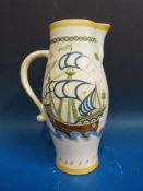 A Falconware Art Deco galleon jug (32cm tall)