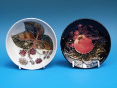 Two Moorcroft pin dishes (12cm diameter)