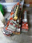 Three large scale remote control model fire engines.