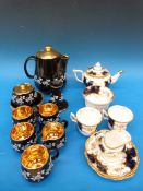 A part Coalport tea set together with a Prinknash tea set