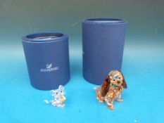 Two Swarovski crystal figures,