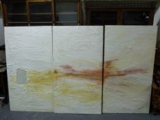 A Matukas plaster on board Egyptian sunset scene 'Chkphrens Sleep' with letter inset left bearing