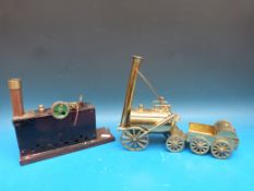 A school project over type steam engine (made in school for metal working lessons) with initials of