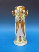 A Vienna Austria Whites Art Co hand-painted Art Nouveau lustreware vase (height 25cm)
