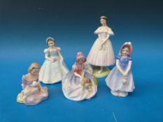 Five Royal Doulton figurines La Sylphide