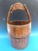 A 19thC coopered water bucket