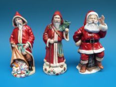 A set of three Bronte Porcelain Christmas candle snuffers all limited edition 9 of 100 years 2004,