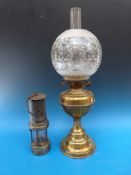 An oil lamp and a miner's lamp Aberdare