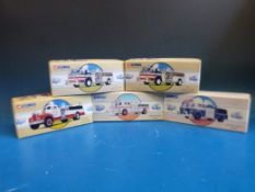 Five Corgi diecast model fire engines,