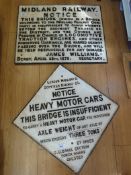 A replica LMS Bridge axle loading plate and a similar Midland bridge plate (59cm wide,