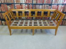 A Beidermeier satinwood and ebony six legged sofa length 172cm depth 58cm height 79cm