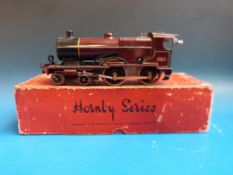 A Hornby 0 gauge 0-4-0 LMS No 2 clockwork Special locomotive 1185 and tender (in original boxes)