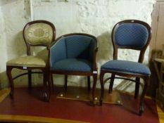 Three various reproduction chairs