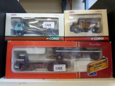 Three Corgi diecast model vehicles, Leyland Octopus trailer cc11609,