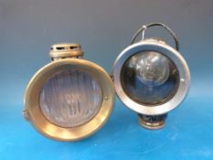 Two Powell and Hanmer carbide lamps 'Panther' and 'Panther de Luxe',