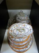 A Copeland Spode dinner service decorated with birds of paradise (approximately 37 pieces)