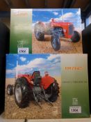 Two Universal Hobbies 1:16 scale diecast model tractors Massey Ferguson 135 and Massey Ferguson