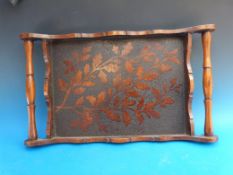 A 19thC mahogany poker work tray